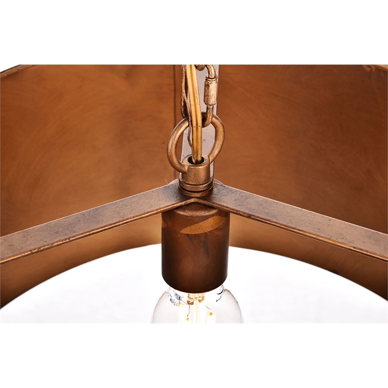 Living District Miro 1-Light Transitional Metal Pendant in Manual Brass
