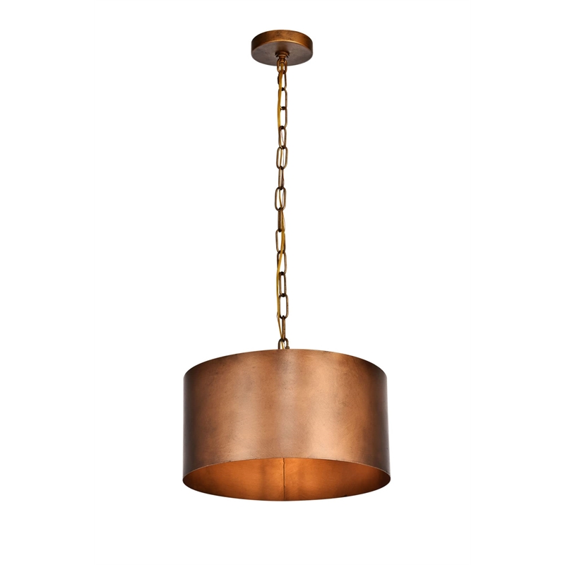 Living District Miro 1-Light Transitional Metal Pendant in Manual Brass