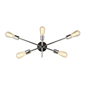 Living District Axel 5-Light Metal Wall Sconce in Polished Nickel