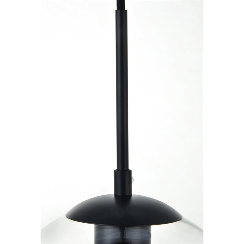 Living District Baxter 1-Light Metal & Glass Pendant in Black/Clear
