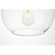Living District Baxter 1-Light Metal & Glass Pendant in Black/Clear