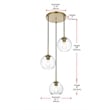 Living District Baxter 3-Light Metal Pendant in Black & Clear Finish
