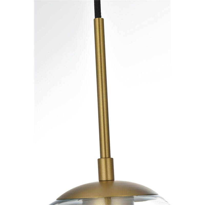 Living District Baxter 3-Light Metal Pendant in Black & Clear Finish