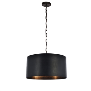 Living District Miro 3-Light Transitional Metal Pendant in Vintage Black