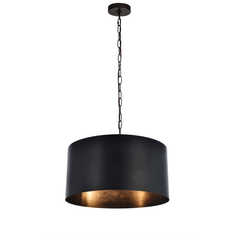 Living District Miro 3-Light Transitional Metal Pendant in Vintage Black