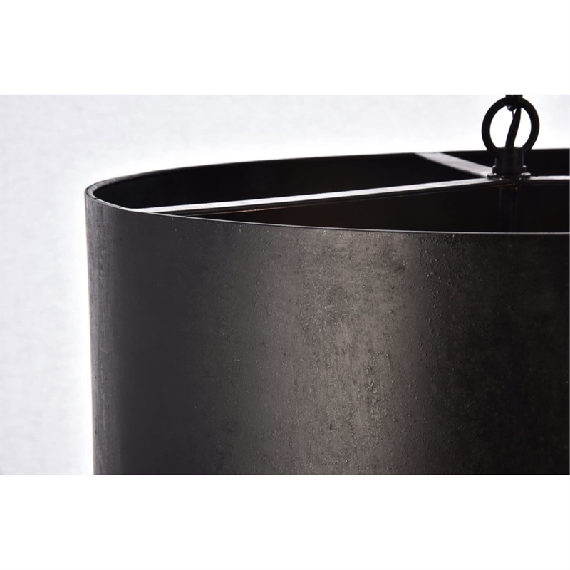 Living District Miro 3-Light Transitional Metal Pendant in Vintage Black