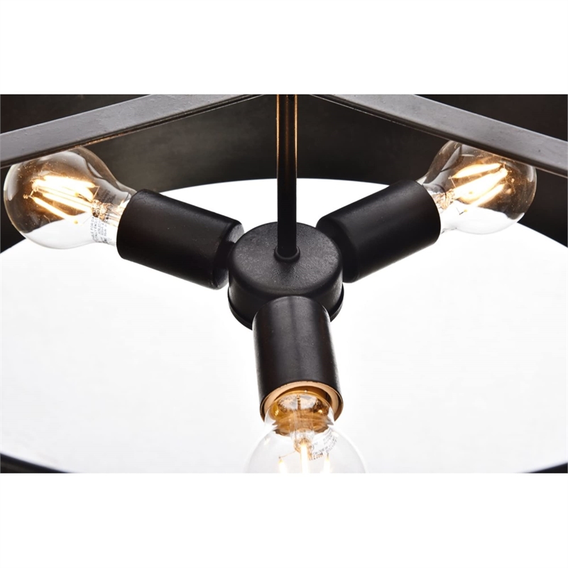 Living District Miro 3-Light Transitional Metal Pendant in Vintage Black