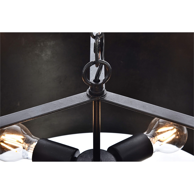 Living District Miro 3-Light Transitional Metal Pendant in Vintage Black