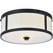Living District Hadrian 2-Light Metal Flush Mount in Flat Black and White