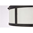 Living District Hadrian 2-Light Metal Flush Mount in Flat Black and White