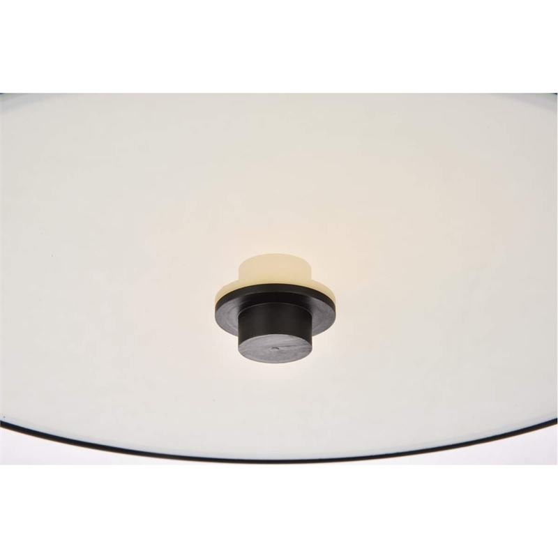 Living District Hadrian 2-Light Metal Flush Mount in Flat Black and White