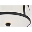 Living District Hadrian 2-Light Metal Flush Mount in Flat Black and White