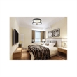 Living District Hadrian 2-Light Metal Flush Mount in Flat Black and White