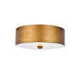 Living District Hazen 2-Light Metal Flush Mount in Vintage Gold/Frosted White
