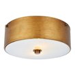 Living District Hazen 2-Light Metal Flush Mount in Vintage Gold/Frosted White