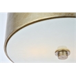 Living District Hazen 2-Light Metal Flush Mount in Vintage Silver/Frosted White
