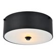 Living District Hazen 2-Light Metal Flush Mount in Flat Black/Frosted White