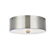Living District Hazen 2-Light Metal Flush Mount in Burnished Nickel/White