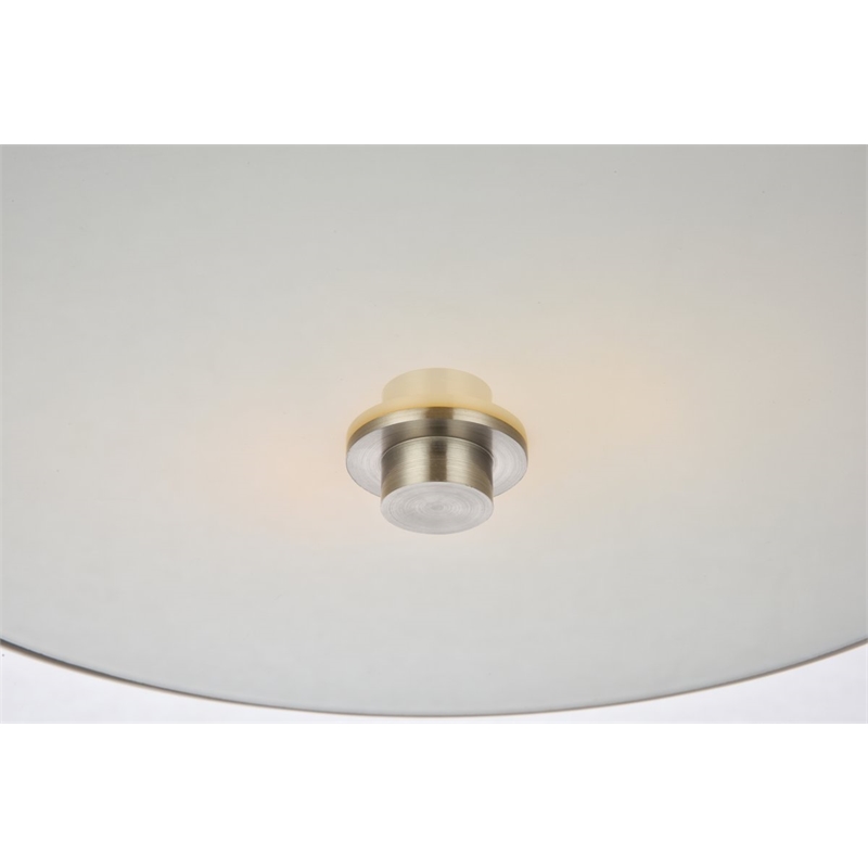 living district hazen 2-light metal flush mount in burnished nickel/white