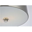 Living District Hazen 2-Light Metal Flush Mount in Burnished Nickel/White