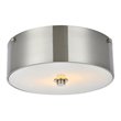 Living District Hazen 2-Light Metal Flush Mount in Burnished Nickel/White