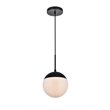 Living District Eclipse 1-Light Metal & Glass Pendant in Black/White