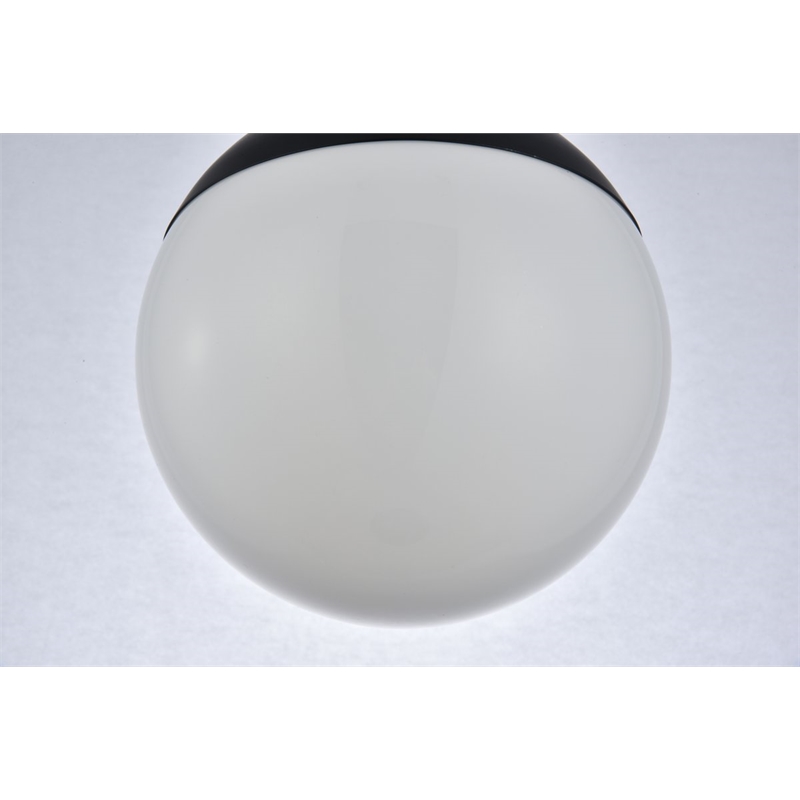 Living District Eclipse 1-Light Metal & Glass Pendant in Black/White