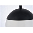 Living District Eclipse 1-Light Metal & Glass Pendant in Black/White