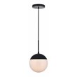 Living District Eclipse 1-Light Metal & Glass Pendant in Black/White