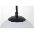 Living District Baxter 3-Light Metal Pendant in Black and Frosted White Finish