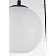 Living District Baxter 3-Light Metal Pendant in Black and Frosted White Finish