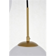 Living District Baxter 3-Light Metal Pendant in Brass and Frosted White Finish