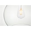 Living District Baxter 1-Light Metal Flush Mount in Black and Clear