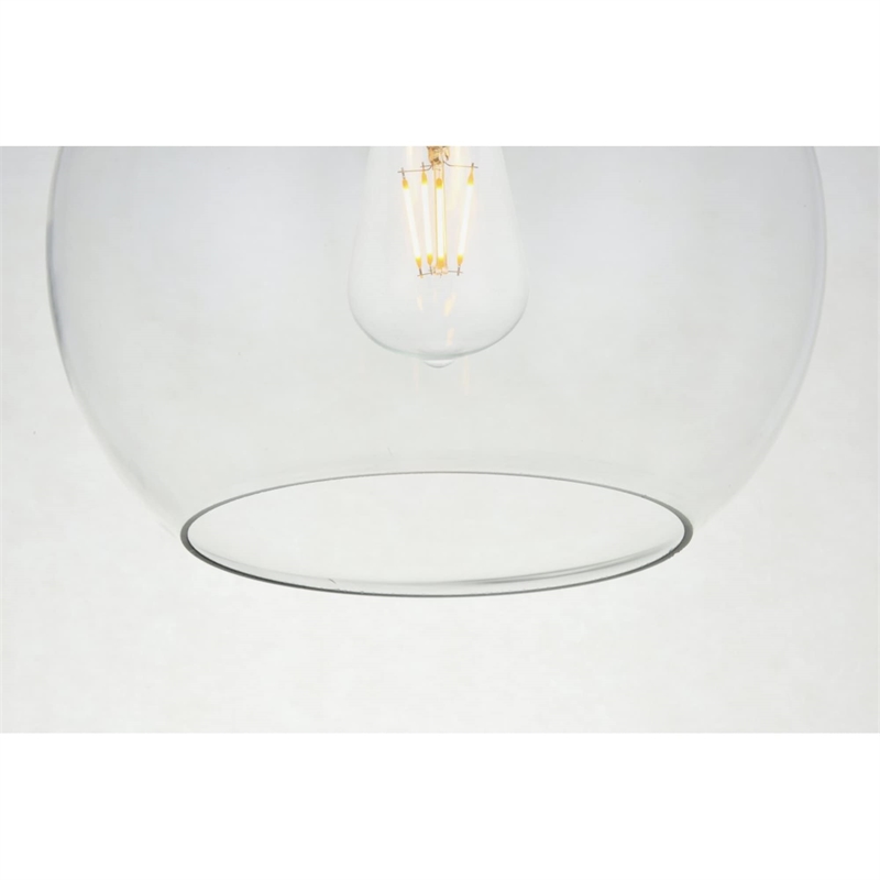 Living District Baxter 1-Light Metal Flush Mount in Brass and Clear