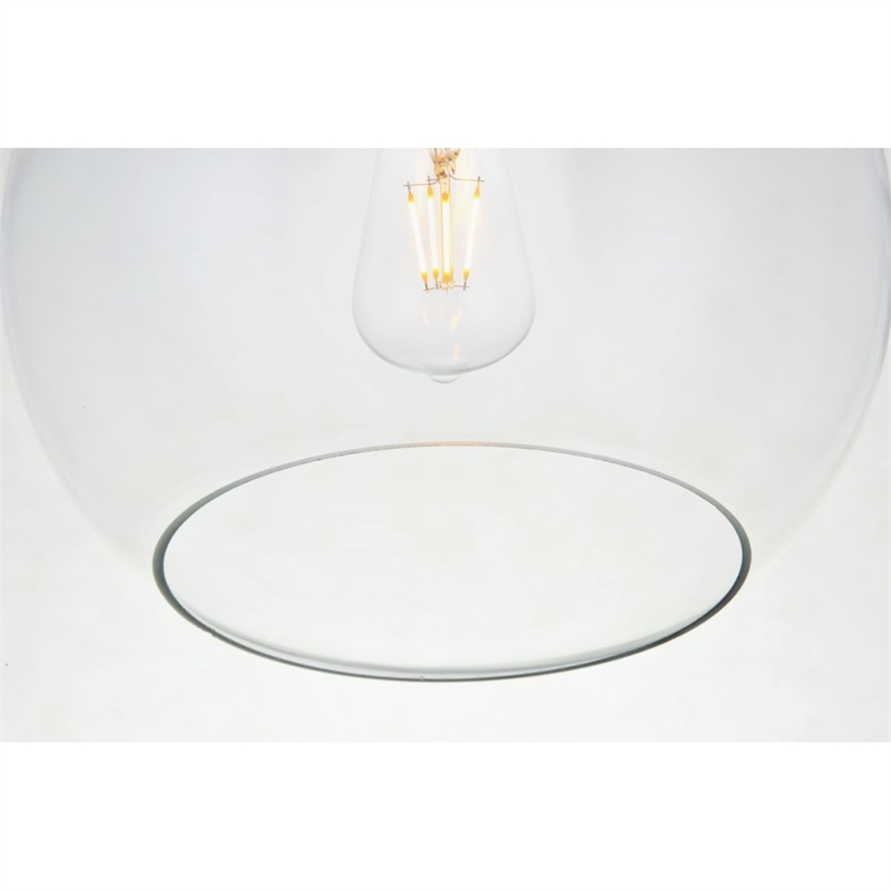 Living District Baxter 1-Light Metal Flush Mount in Chrome and Clear