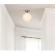 Living District Baxter 1-Light Metal Flush Mount in Black/Frosted White