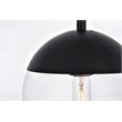 Living District Eclipse 1-Light Metal & Glass Pendant in Black/Clear