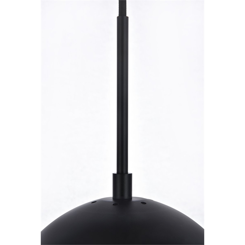 Living District Eclipse 1-Light Metal & Glass Pendant in Black/Clear