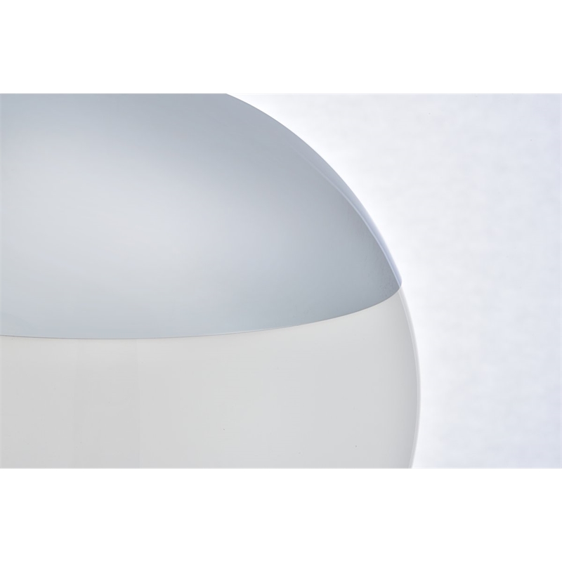 Living District Eclipse 1-Light Metal & Glass Pendant in Chrome/Frosted White