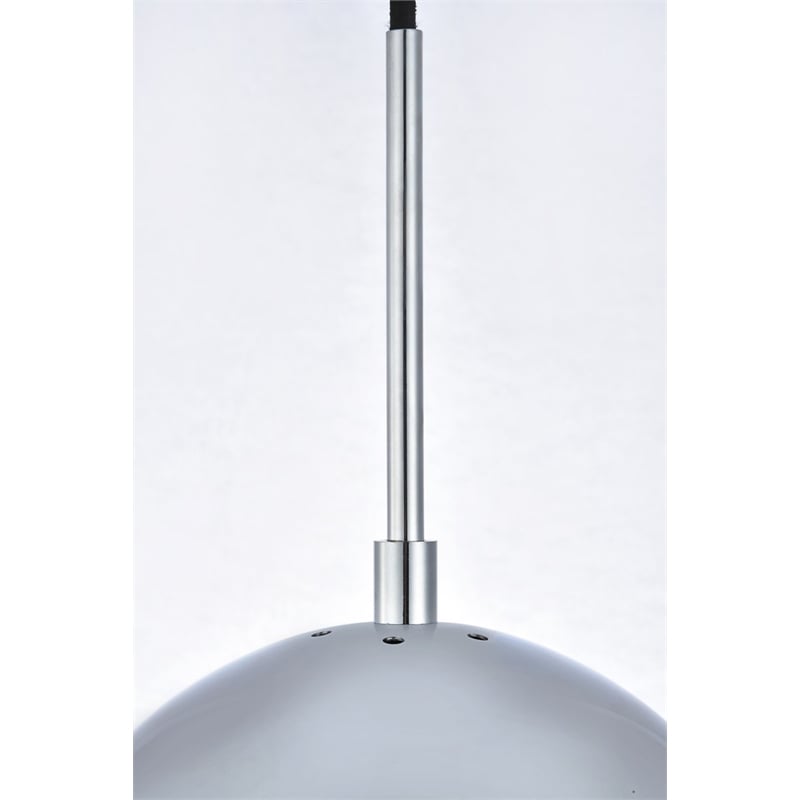 Living District Eclipse 1-Light Metal & Glass Pendant in Chrome/Frosted White