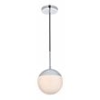 Living District Eclipse 1-Light Metal & Glass Pendant in Chrome/Frosted White