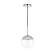 Living District Eclipse 1-Light Metal & Glass Pendant in Chrome/Clear