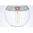 Living District Eclipse 1-Light Metal & Glass Pendant in Chrome/Clear