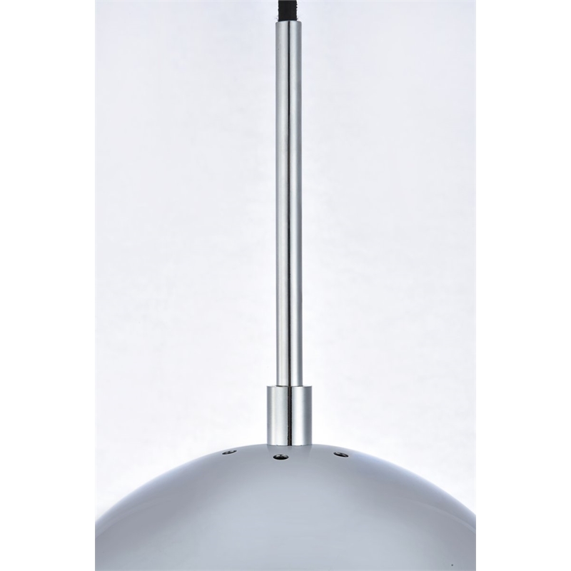Living District Eclipse 1-Light Metal & Glass Pendant in Chrome/Clear