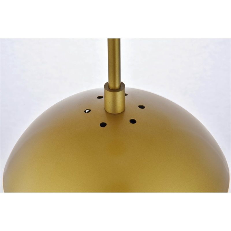 Living District Eclipse 1-Light Metal & Glass Pendant in Frosted White/Brass