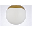 Living District Eclipse 1-Light Metal & Glass Pendant in Frosted White/Brass