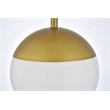 Living District Eclipse 1-Light Metal & Glass Pendant in Frosted White/Brass