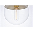 Living District Eclipse 1-Light Metal & Glass Pendant in Brass and Clear