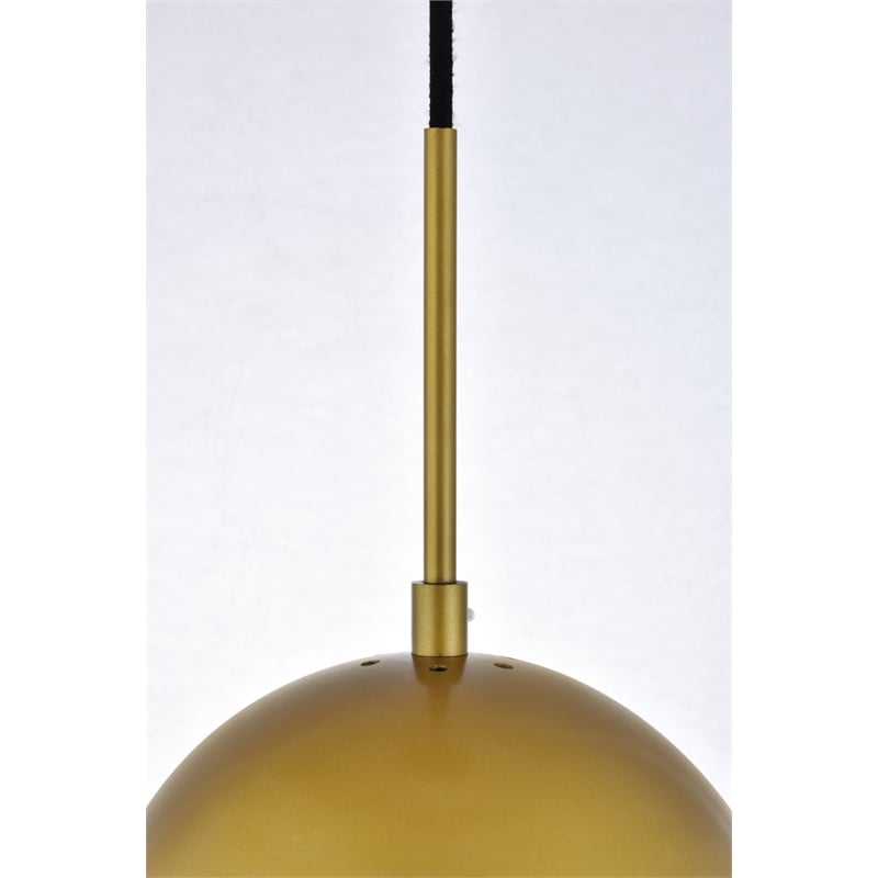 Living District Eclipse 1-Light Metal & Glass Pendant in Brass and Clear