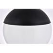 Living District Eclipse 1-Light Metal & Glass Pendant in Black/Frosted White